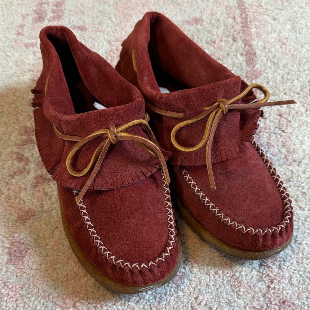 Eastland Women's Burgundy Suede Moccasin Boots